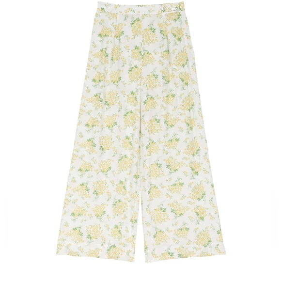 DÔEN Lani Silk Wide-Leg pants yellow and white size XS | NEW with tags - Picture 2 of 4